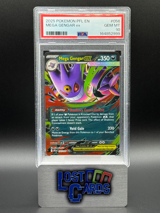 Pokemon TCG Mega Gengar ex | Phantasmal Flames 056/094 | PSA Graded GEM MT 10