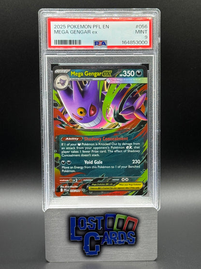 Pokemon TCG Mega Gengar ex | Phantasmal Flames 056/094 | PSA Graded MINT 9