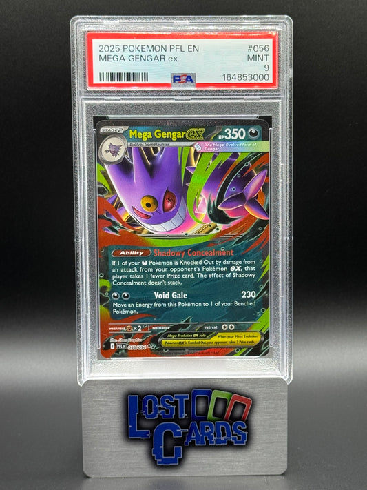 Pokemon TCG Mega Gengar ex | Phantasmal Flames 056/094 | PSA Graded MINT 9