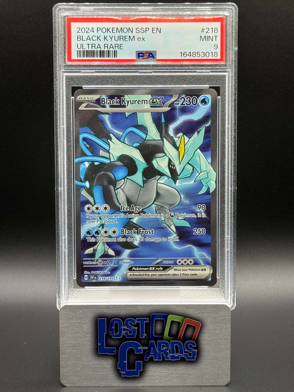 Pokemon TCG Black Kyurem ex | Surging Sparks 218/191 | PSA Graded MINT 9