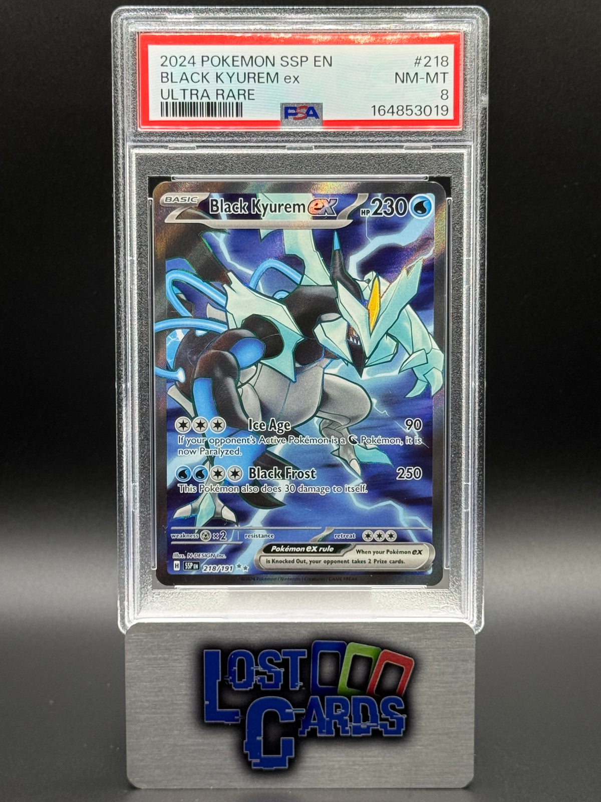Pokemon TCG Black Kyurem ex | Surging Sparks 218/191 | PSA Graded NM-MT 8