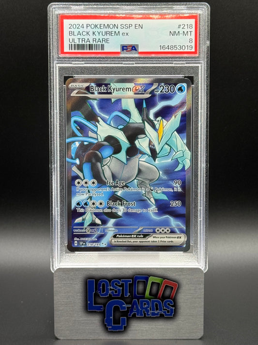 Pokemon TCG Black Kyurem ex | Surging Sparks 218/191 | PSA Graded NM-MT 8