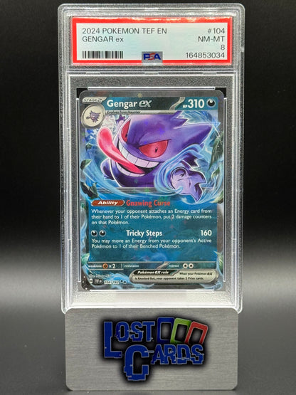 Pokemon TCG Gengar ex | Temporal Forces 104/162 | PSA Graded NM-MT 8