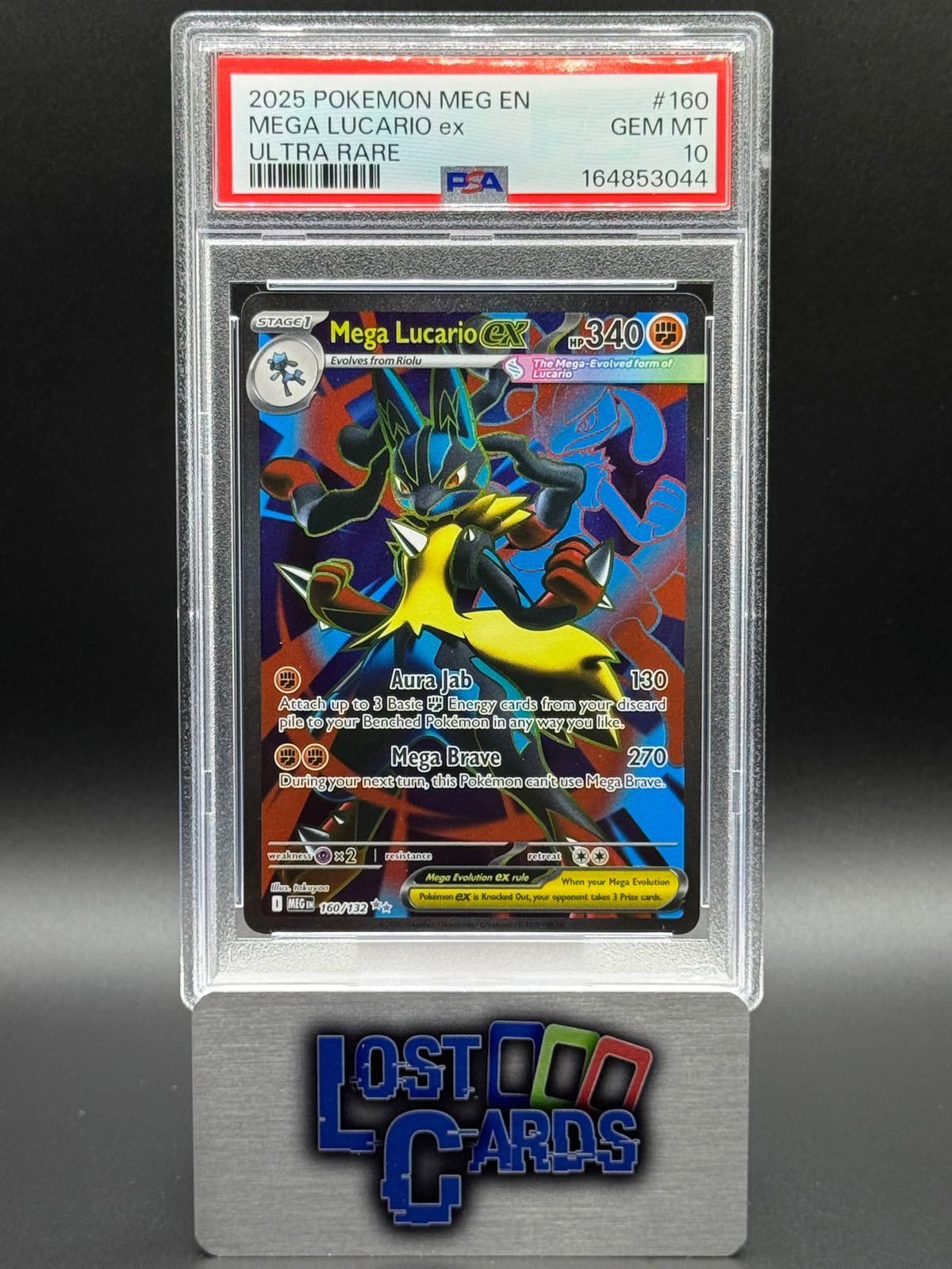 Pokemon TCG Mega Lucario ex | Mega Evolutions 160/132 | PSA Graded GEM MT 10