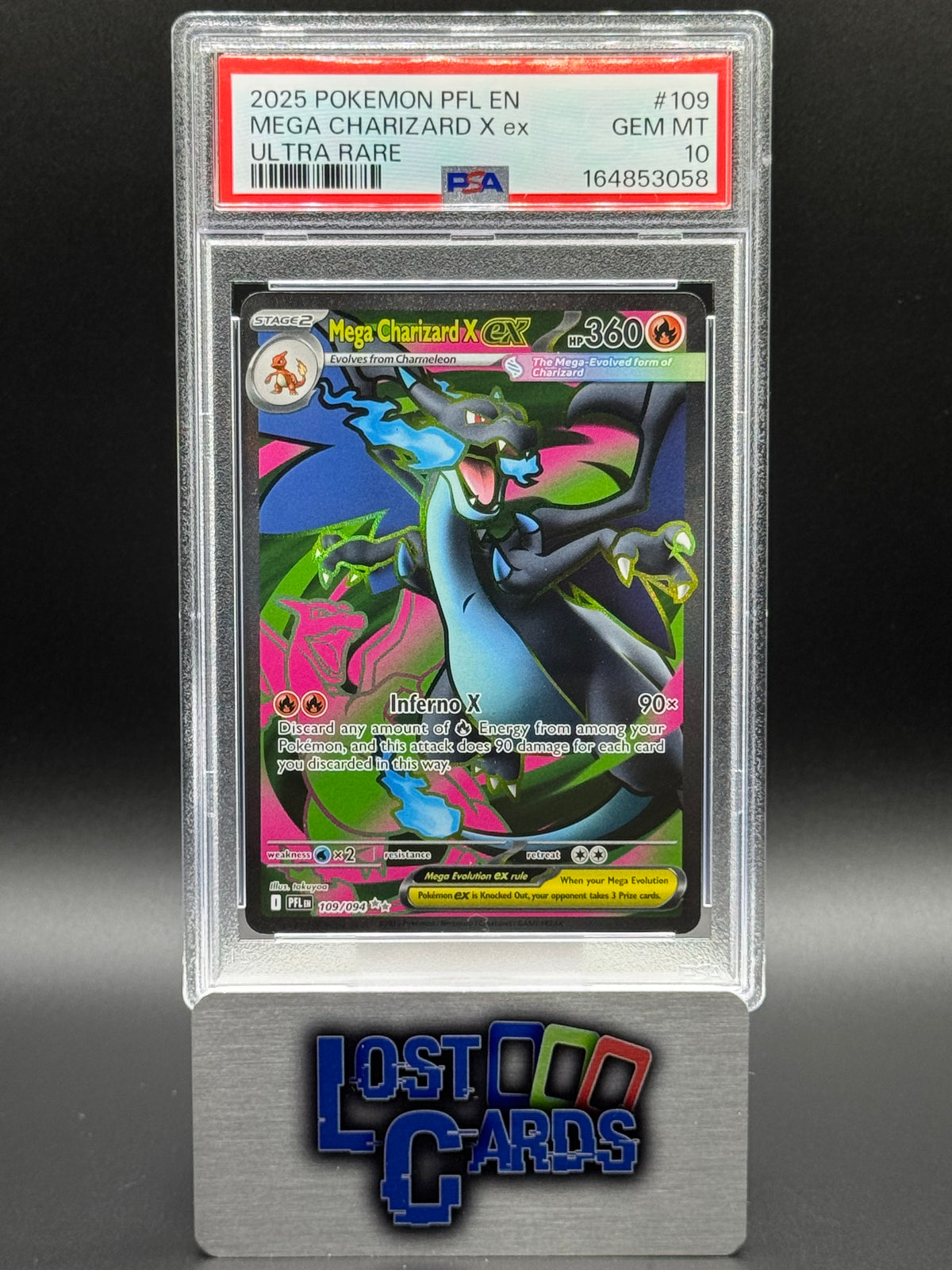 Pokemon TCG Mega Charizard X ex | Phantasmal Flames 109/094 | PSA Graded GEM MT 10