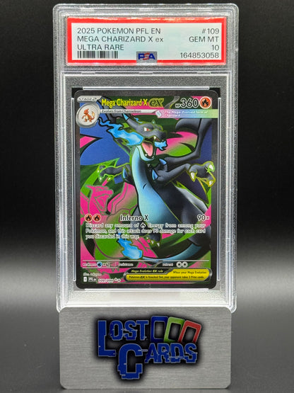 Pokemon TCG Mega Charizard X ex | Phantasmal Flames 109/094 | PSA Graded GEM MT 10