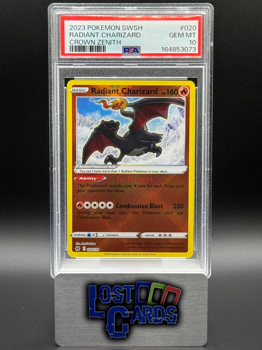 Pokemon TCG Radiant Charizard | Crown Zenith 20/159 | PSA Graded GEM MT 10