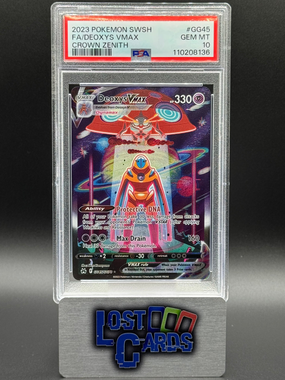Pokemon TCG Deoxys VMAX | Crown Zenith GG45/GG70 | PSA Graded GEM MT 10