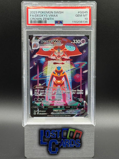 Pokemon TCG Deoxys VMAX | Crown Zenith GG45/GG70 | PSA Graded GEM MT 10