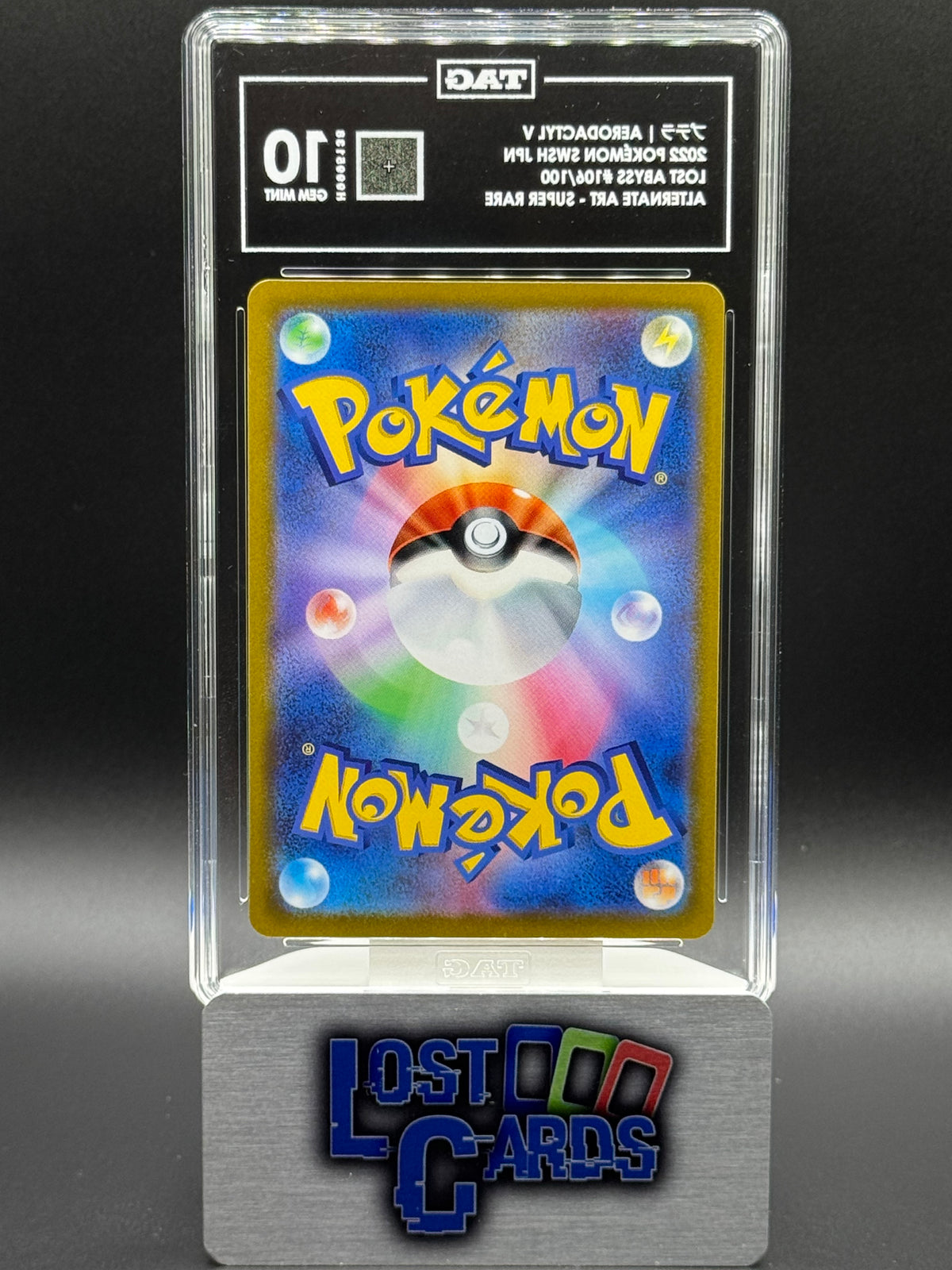 Japanese Pokemon TCG Aerodactyl V | Lost Abyss 106/100 | TAG Graded GEM MINT 10