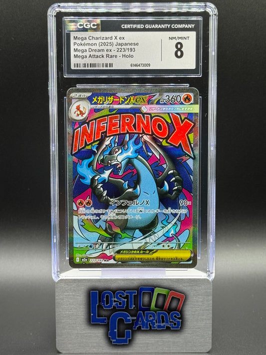 Japanese Pokemon TCG Mega Charizard ex | Mega Dream ex 223/193 | CGC Graded NM/MINT 8