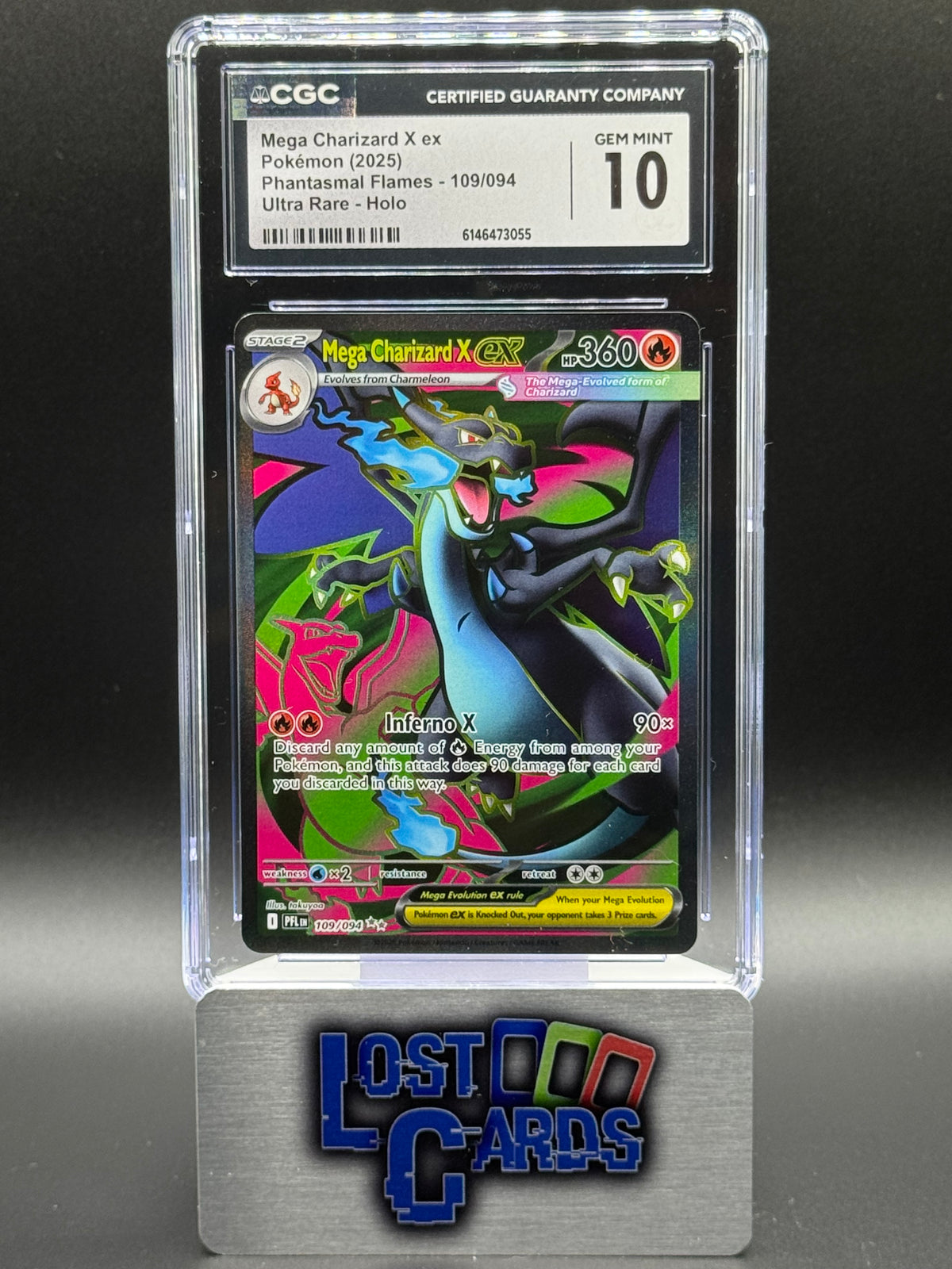 Pokemon TCG Mega Charizard X ex | Phantasmal Flames 109/094 | CGC Graded GEM MINT 10