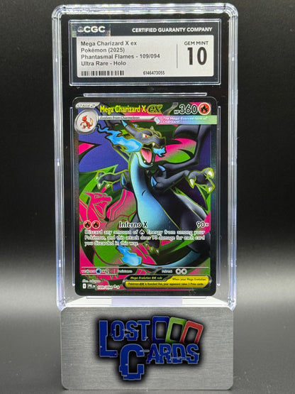 Pokemon TCG Mega Charizard X ex | Phantasmal Flames 109/094 | CGC Graded GEM MINT 10