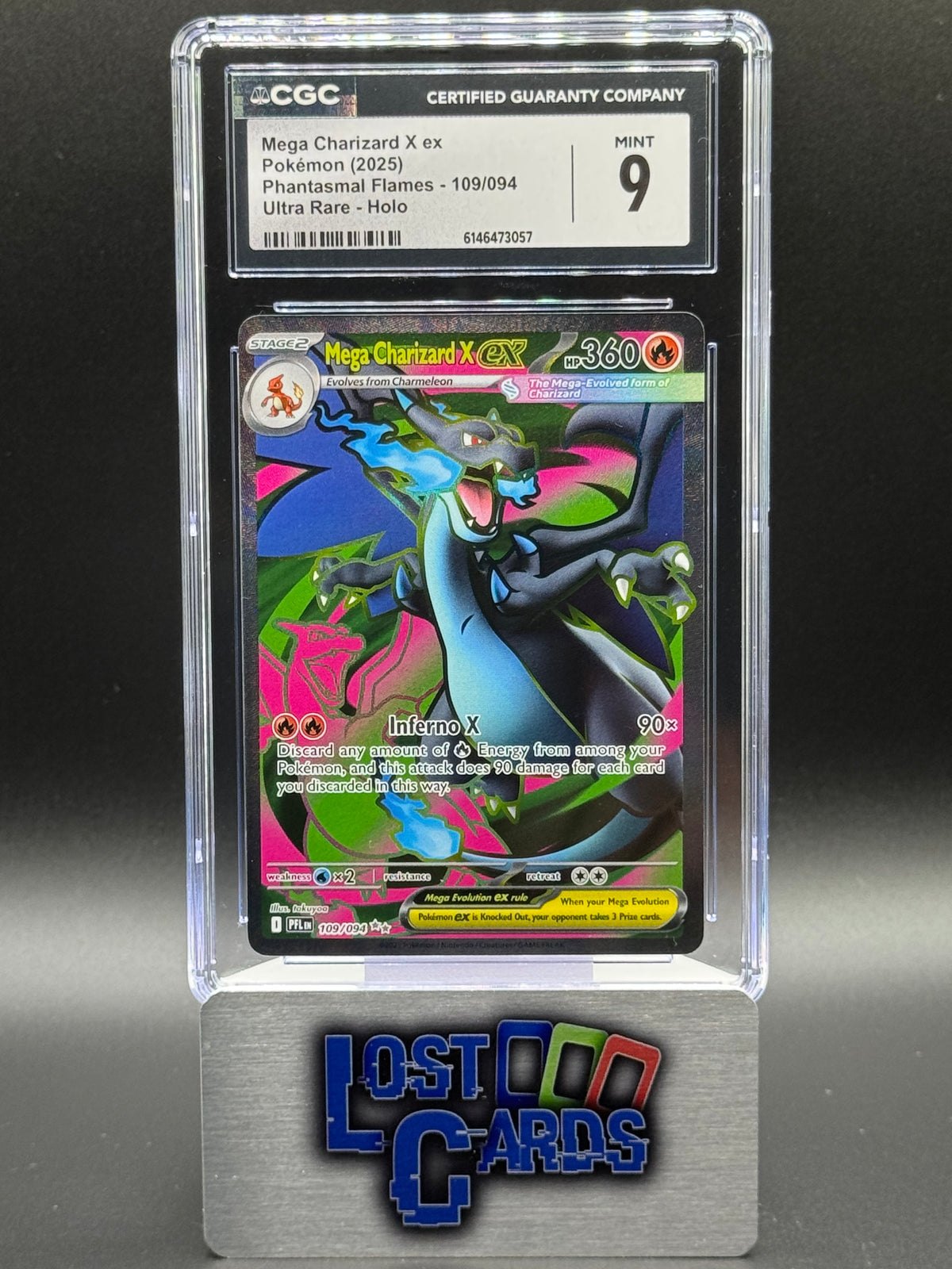 Pokemon TCG Mega Charizard X ex | Phantasmal Flames 109/094 | CGC Graded MINT 9