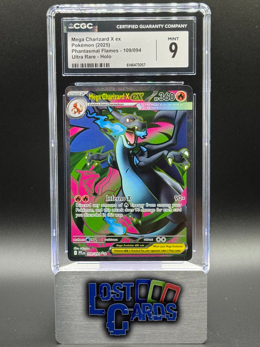Pokemon TCG Mega Charizard X ex | Phantasmal Flames 109/094 | CGC Graded MINT 9
