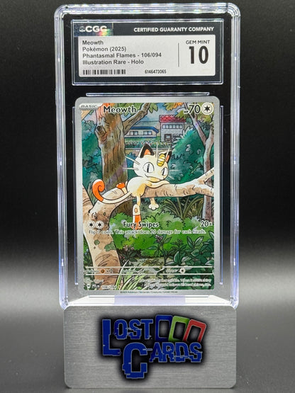 Pokemon TCG Meowth | Phantasmal Flames 106/094 | CGC Graded GEM MINT 10