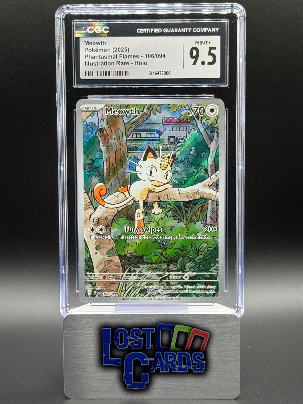 Pokemon TCG Meowth | Phantasmal Flames 106/094 | CGC Graded MINT+ 9.5