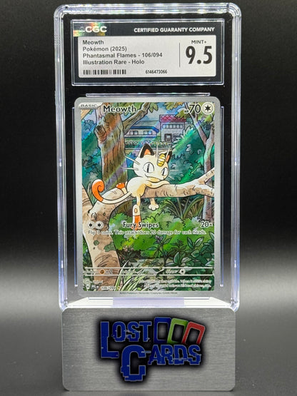 Pokemon TCG Meowth | Phantasmal Flames 106/094 | CGC Graded MINT+ 9.5