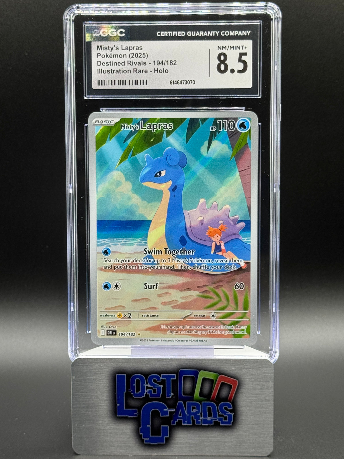 Pokemon TCG Misty's Lapras | Destined Rivals 194/182 | CGC Graded NM/MINT+ 8.5