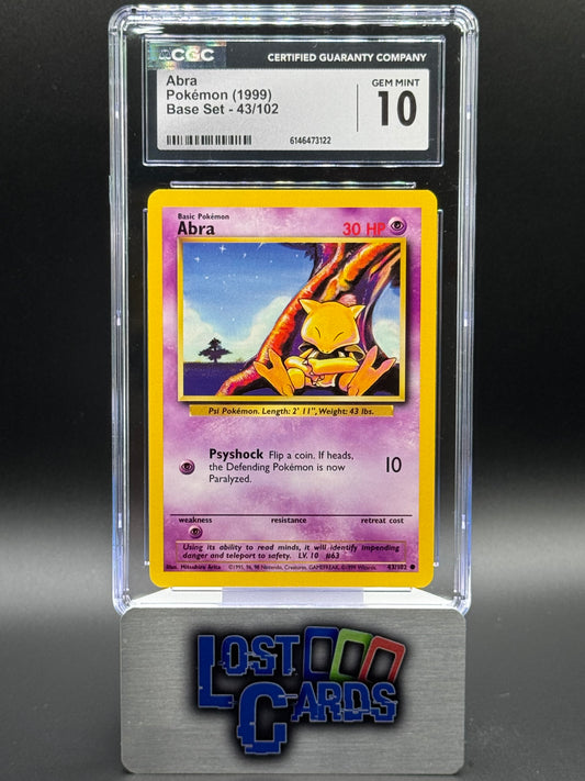 Pokemon TCG Abra | Base Set 43/102 | CGC Graded GEM MINT 10