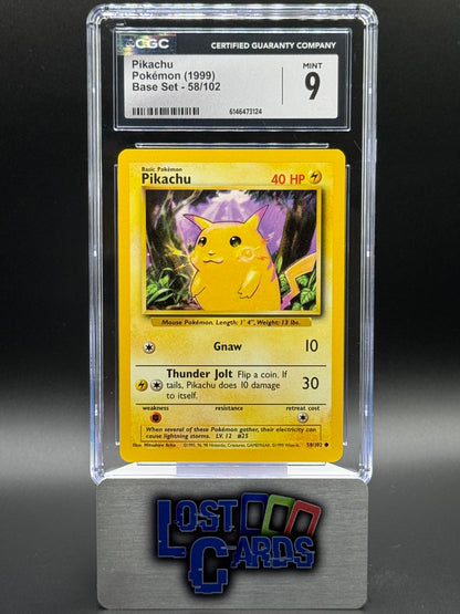 Pokemon TCG Pikachu | Base Set 58/102 | CGC Graded MINT 9