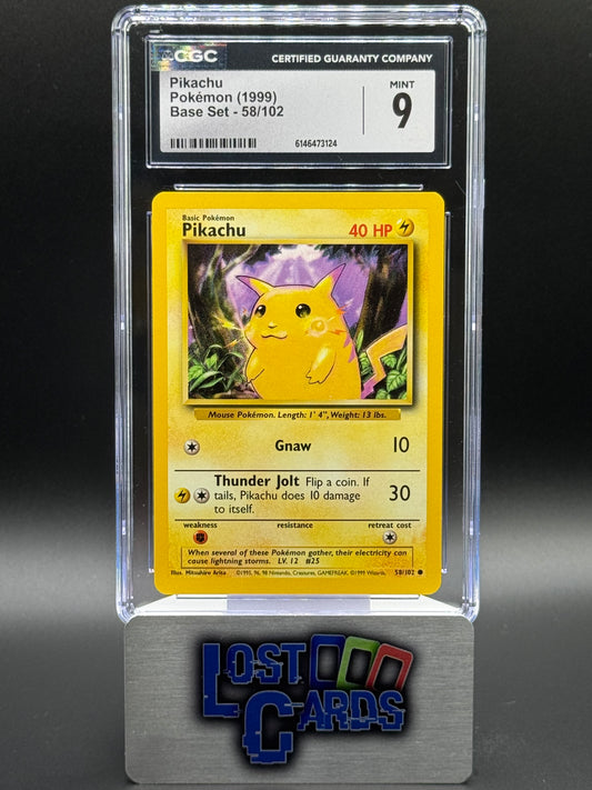 Pokemon TCG Pikachu | Base Set 58/102 | CGC Graded MINT 9