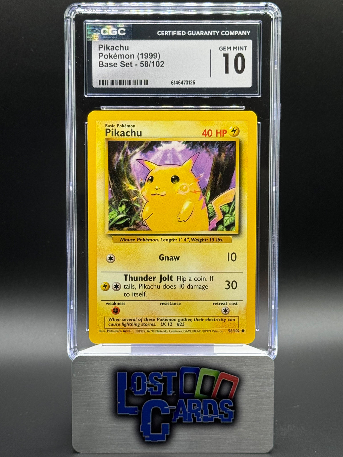 Pokemon TCG Pikachu | Base Set 58/102 | CGC Graded GEM MINT 10
