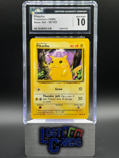 Pokemon TCG Pikachu | Base Set 58/102 | CGC Graded GEM MINT 10