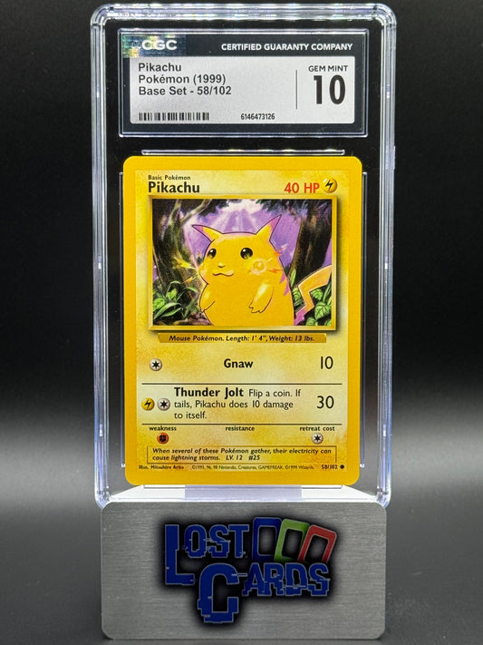 Pokemon TCG Pikachu | Base Set 58/102 | CGC Graded GEM MINT 10