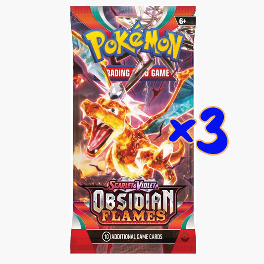 Obsidian Flames Loose Booster Pack - 3 Pack Bundle