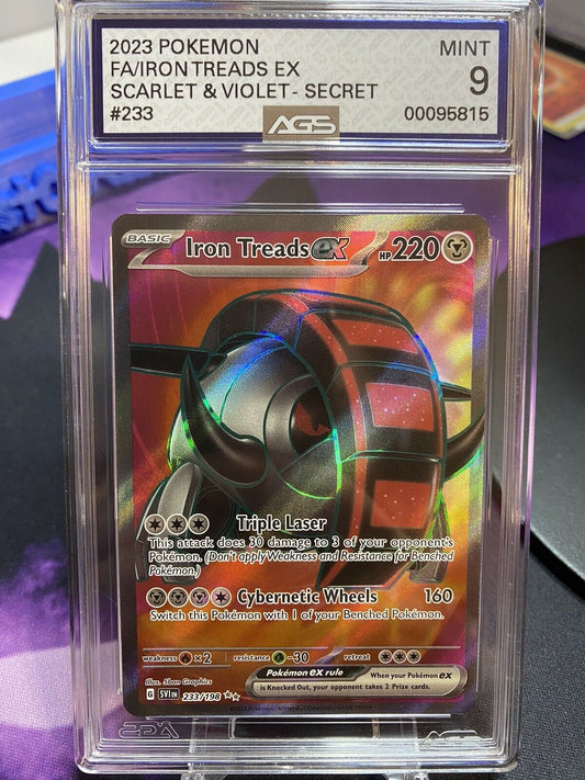 Pokemon TCG Iron Treads EX | 233/198 Scarlet & Violet Base Set | AGS Graded MINT 9